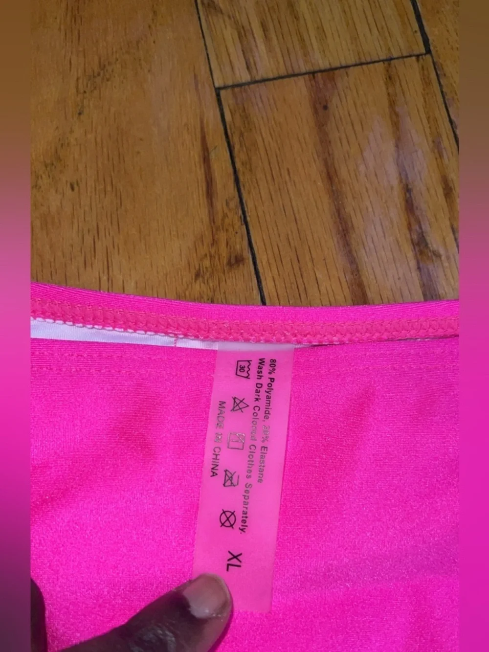 Hot Pink Tie-Side Bikini Bottom with Chain Detail XL NWOT